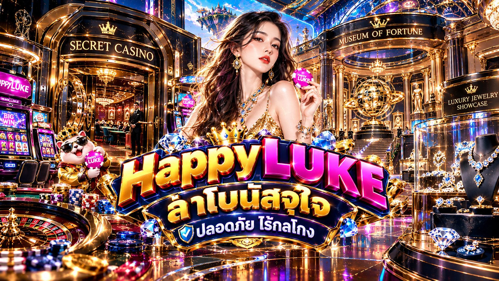 HappyLUKE เว็บสล็อตครบวงจร คาสิโนออนไลน์ API แท้ ไม่ผ่านเอเย่นต์ คัดสรร เกมเยอะ จาก ค่ายเกมชื่อดัง ล่าโบนัสจุใจ สมัครฟรี ปลอดภัย ไร้กลโกง
