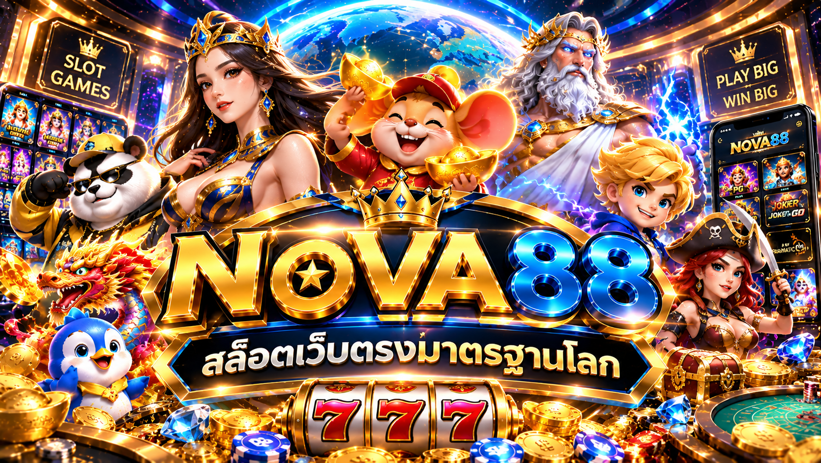 การเดิมพันที่ได้กำไรมากที่สุดกับ NOVA88 สล็อตเว็บตรงยอดฮิต รวบรวมสุดยอดเกม ล่าโบนัสก้อนใหญ่ ไว้เพียบ ถอนเงินหลักล้านใน 3 วินาที