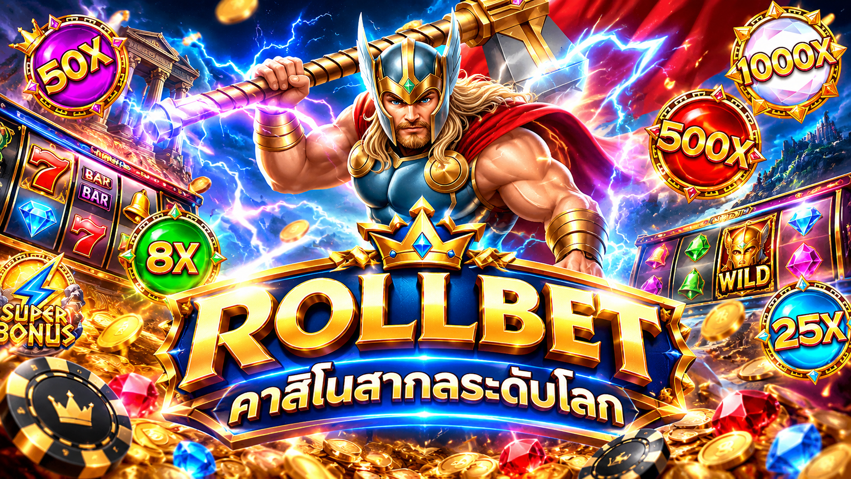 การปะทุของอภิมหาอาณาจักร!! Rollbet สรวงสวรรค์ เว็บสล็อต สายดุ ที่สร้างมาเพื่อสะท้านวงการและสถาปนาความรวยถาวร